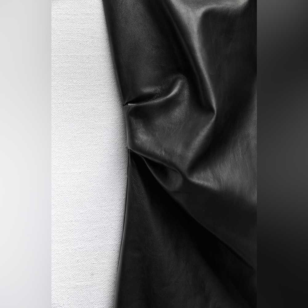 Zara Black Faux Leather Midi Dress - Picture 17 of 17